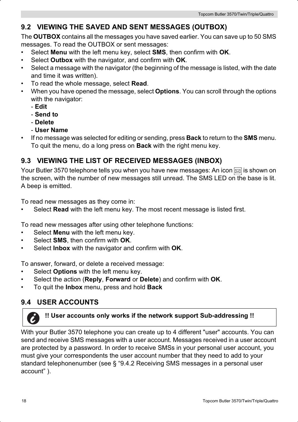 Topcom BUTLER 3570 User Manual | Page 18 / 28