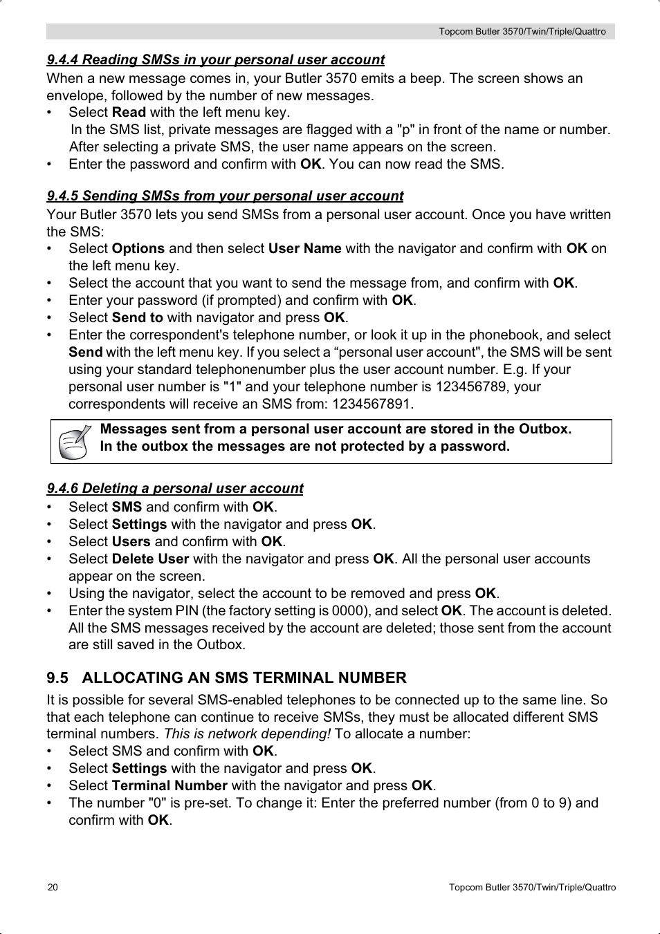 Topcom BUTLER 3570 User Manual | Page 20 / 28