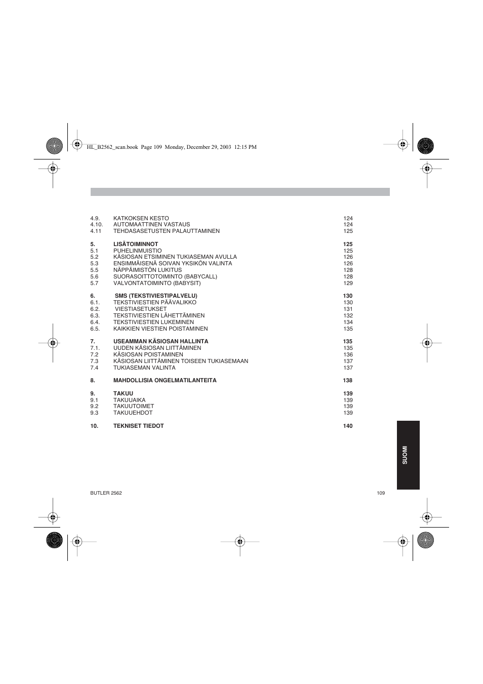 Topcom BUTLER 2562 User Manual | Page 109 / 144