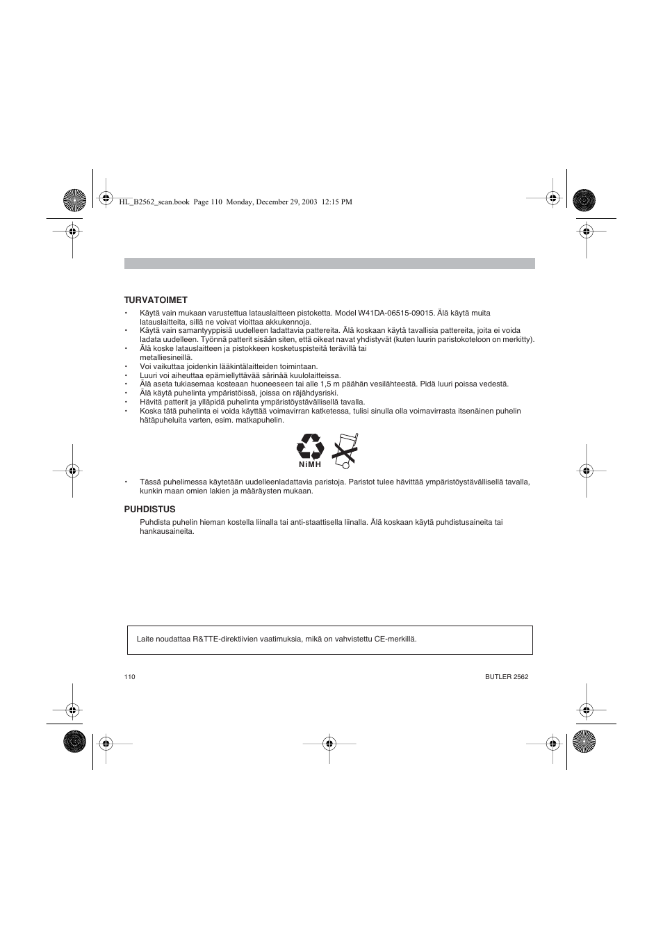 Topcom BUTLER 2562 User Manual | Page 110 / 144