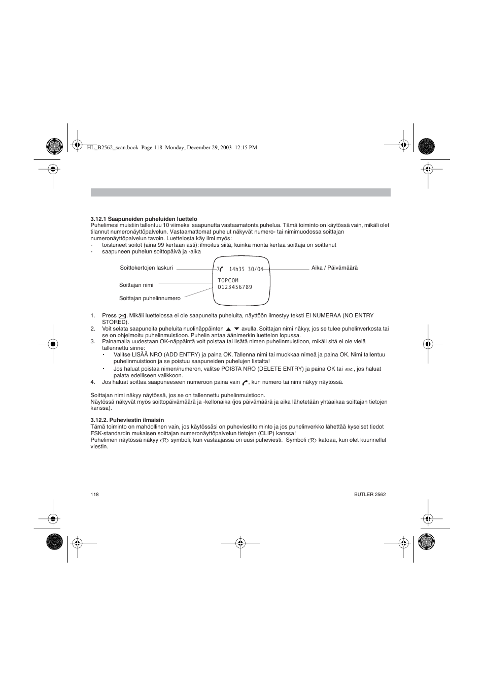 Topcom BUTLER 2562 User Manual | Page 118 / 144