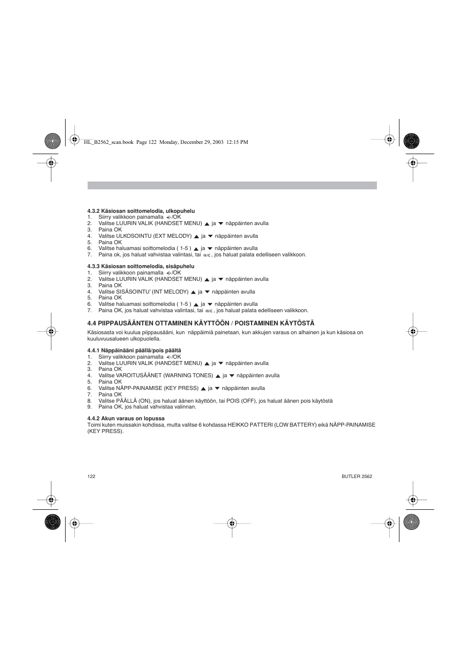 Topcom BUTLER 2562 User Manual | Page 122 / 144