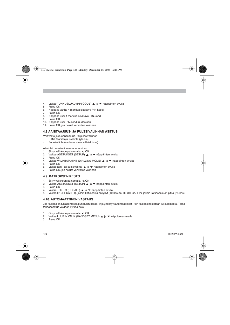 Topcom BUTLER 2562 User Manual | Page 124 / 144