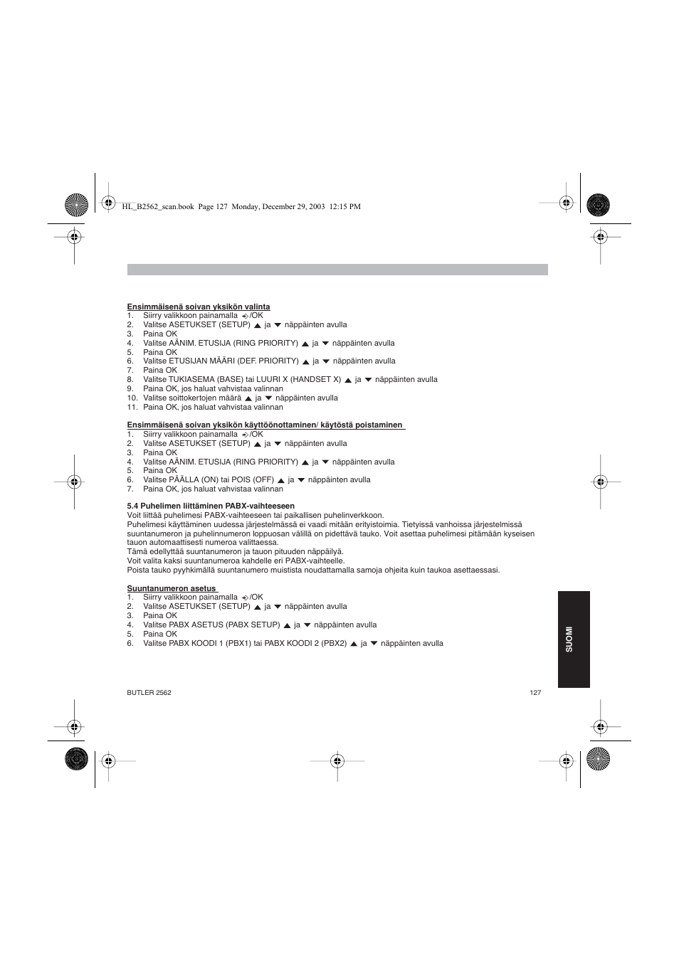 Topcom BUTLER 2562 User Manual | Page 127 / 144