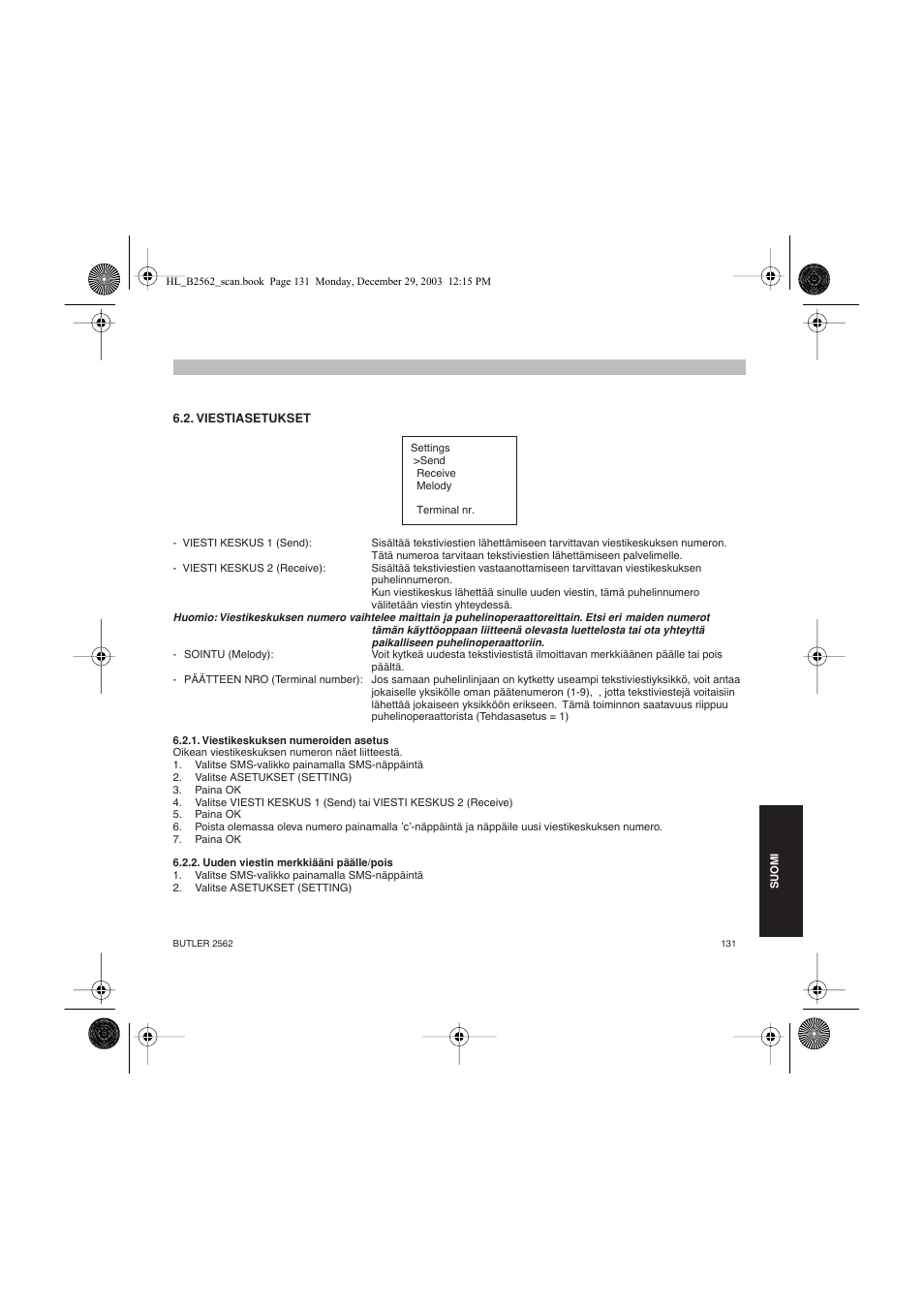 Topcom BUTLER 2562 User Manual | Page 131 / 144