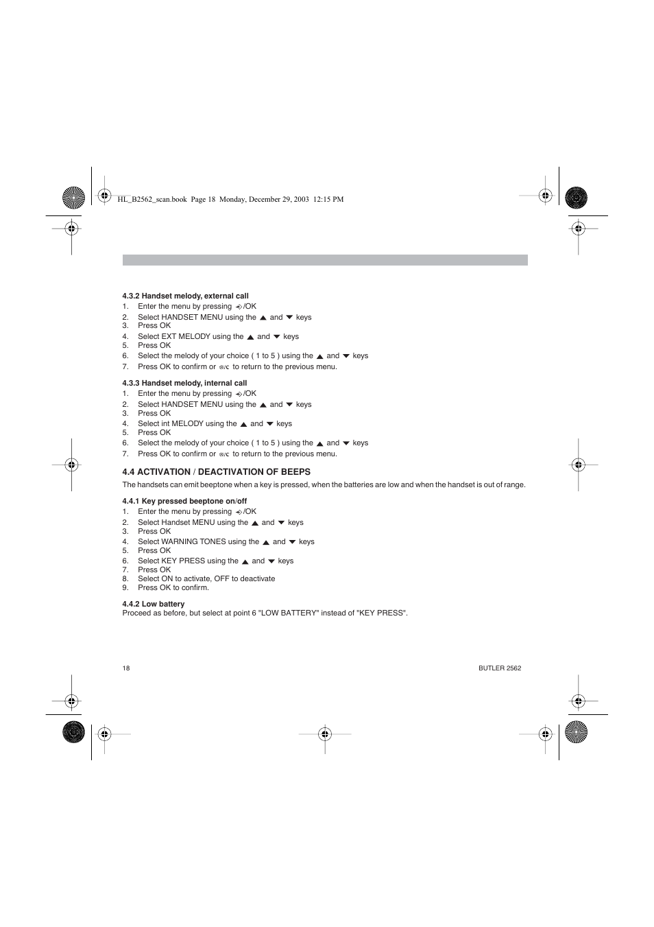 Topcom BUTLER 2562 User Manual | Page 18 / 144