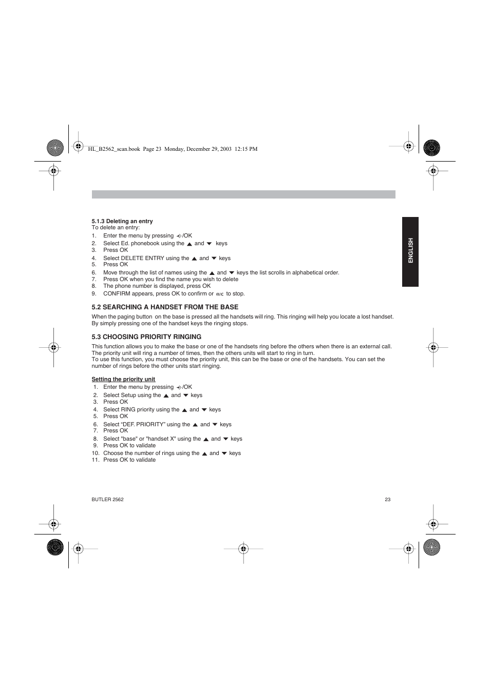 Topcom BUTLER 2562 User Manual | Page 23 / 144