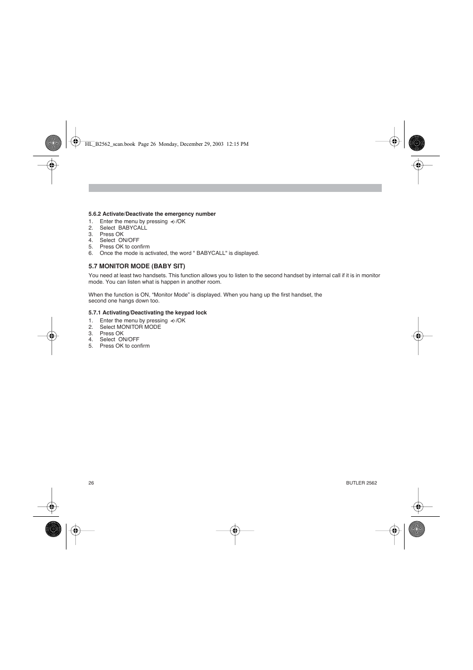 Topcom BUTLER 2562 User Manual | Page 26 / 144