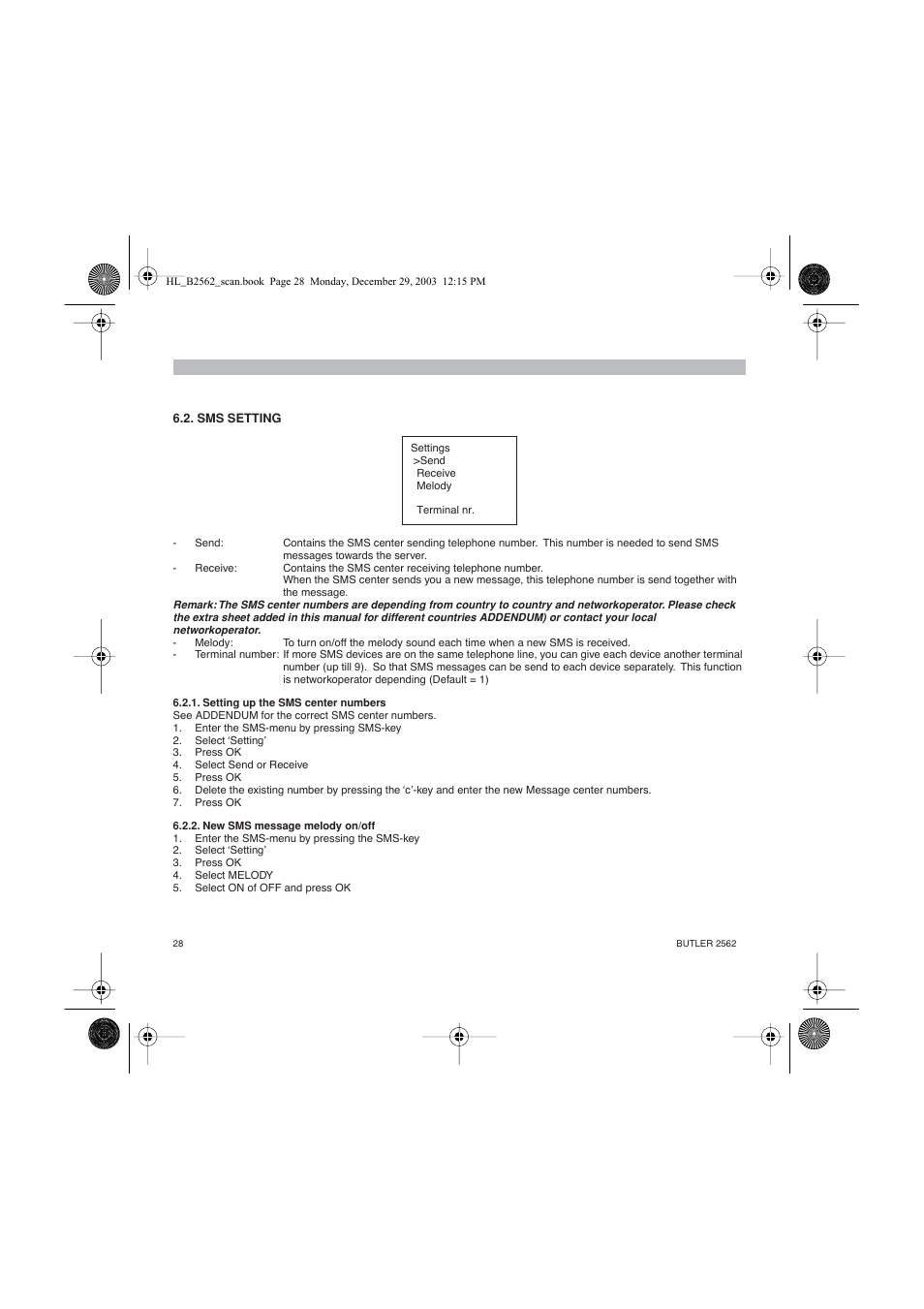 Topcom BUTLER 2562 User Manual | Page 28 / 144