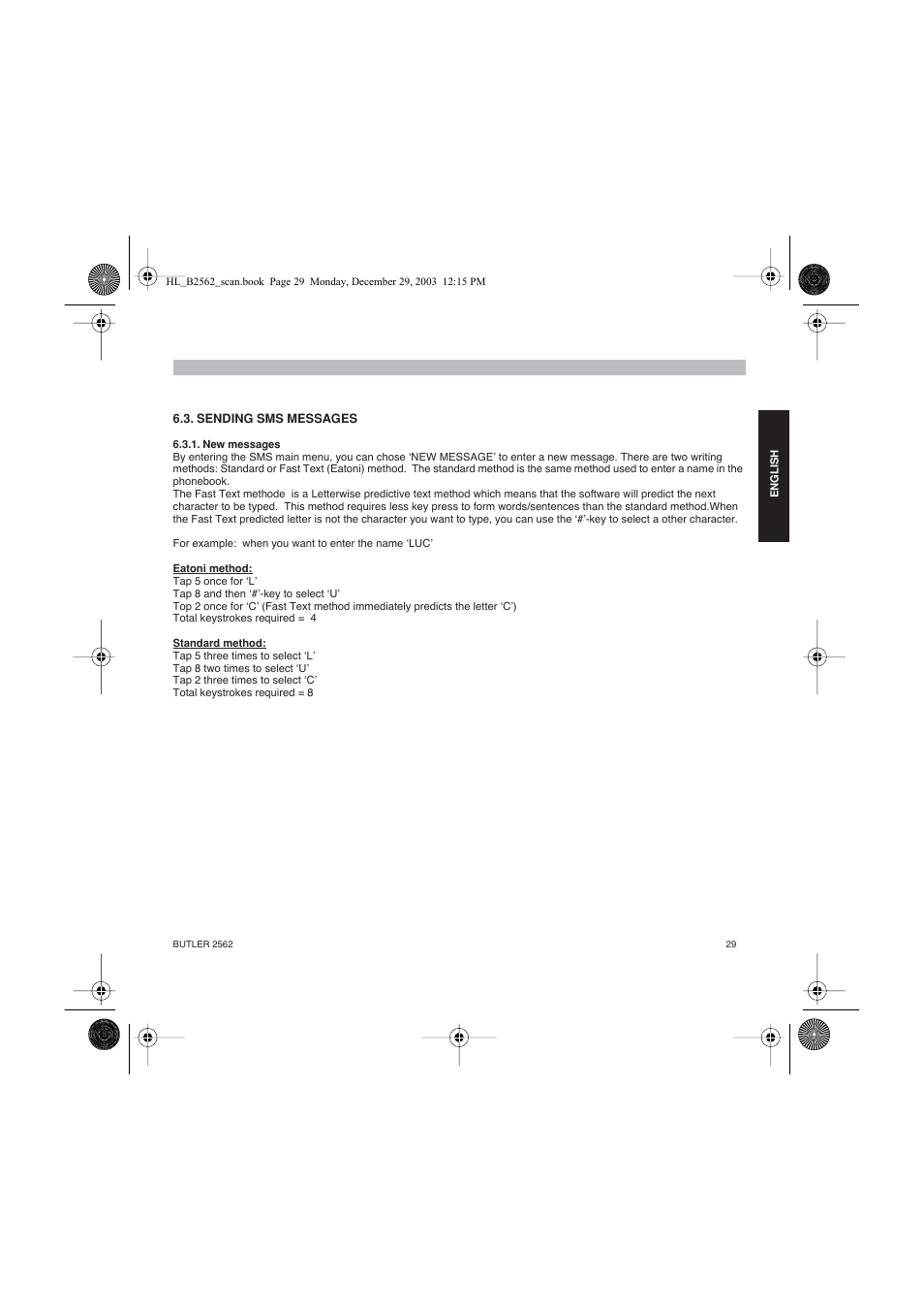 Topcom BUTLER 2562 User Manual | Page 29 / 144