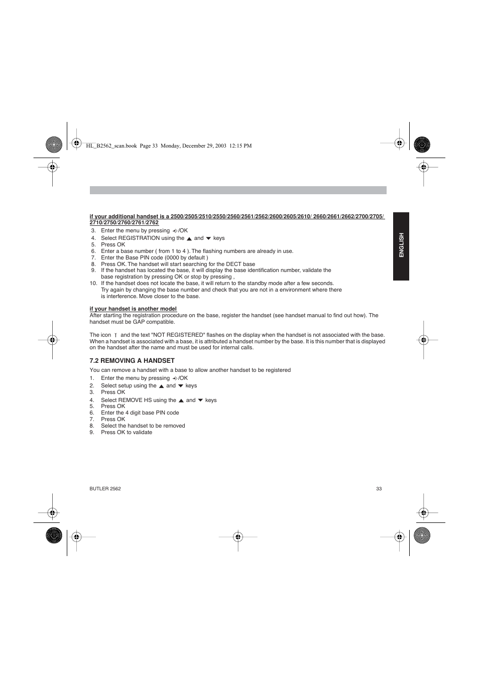 Topcom BUTLER 2562 User Manual | Page 33 / 144