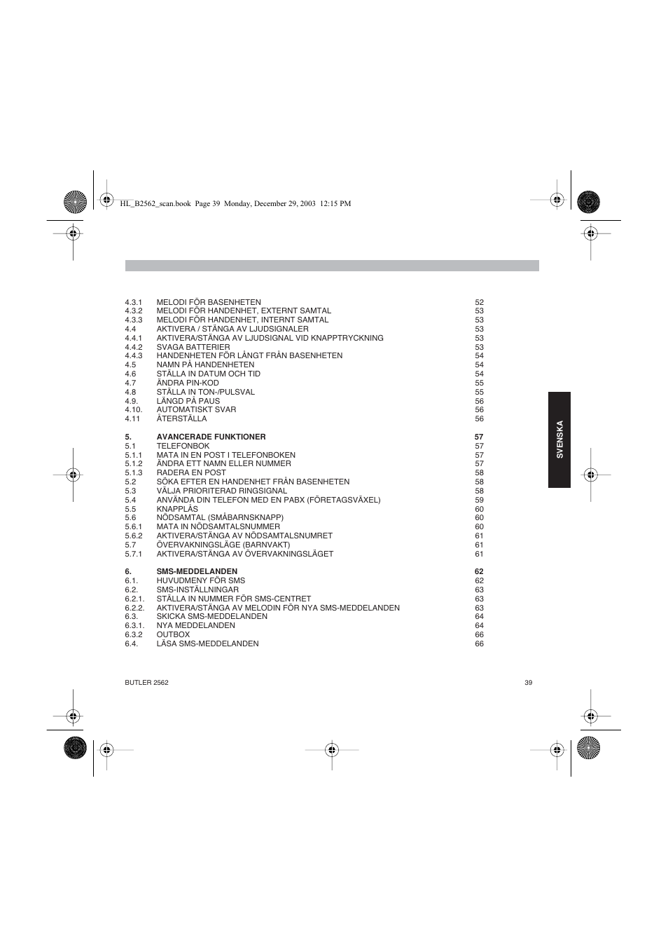 Topcom BUTLER 2562 User Manual | Page 39 / 144