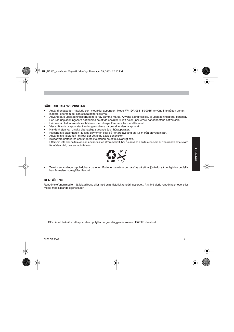 Topcom BUTLER 2562 User Manual | Page 41 / 144