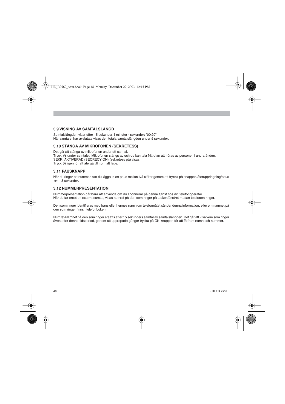 Topcom BUTLER 2562 User Manual | Page 48 / 144
