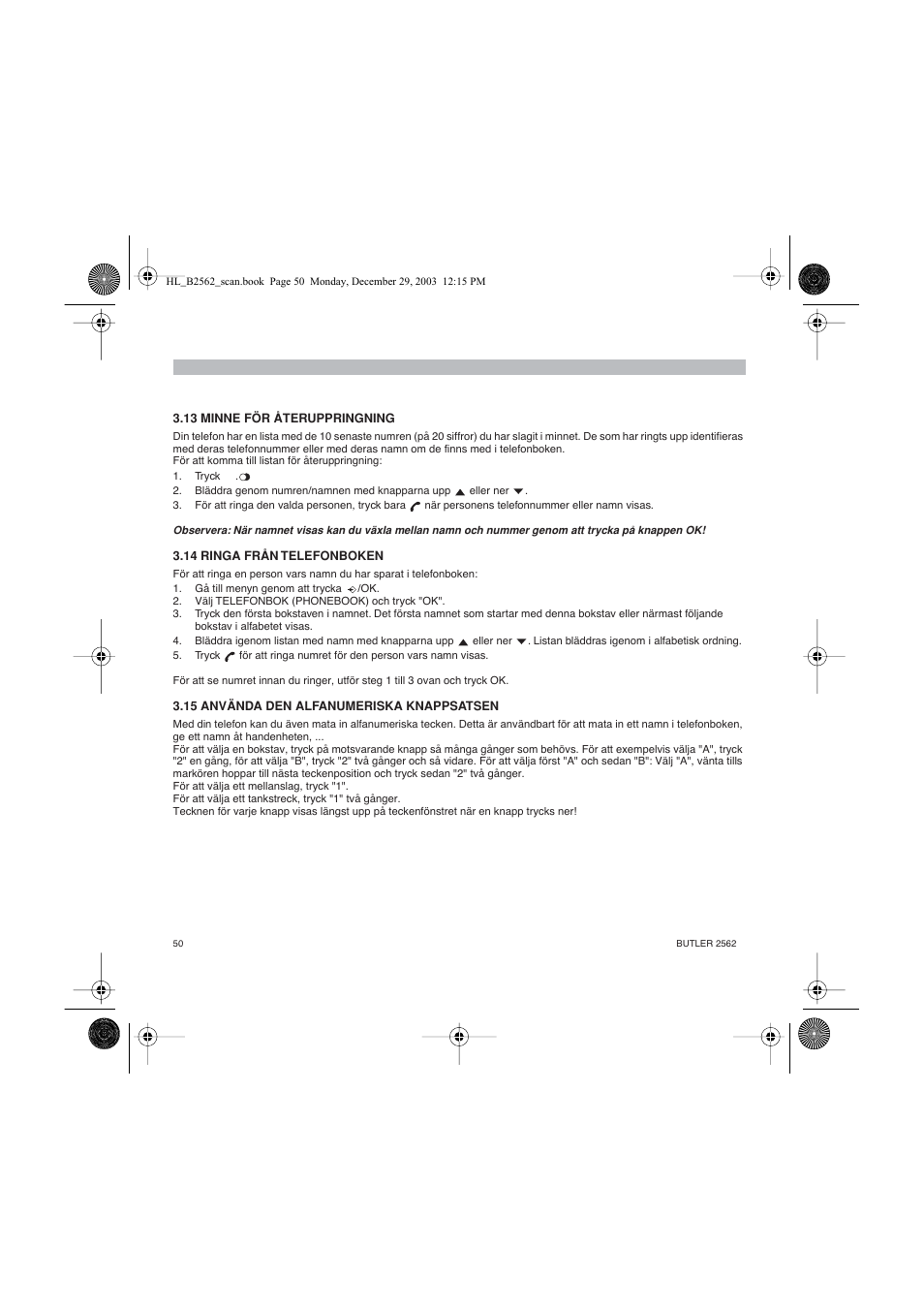 Topcom BUTLER 2562 User Manual | Page 50 / 144