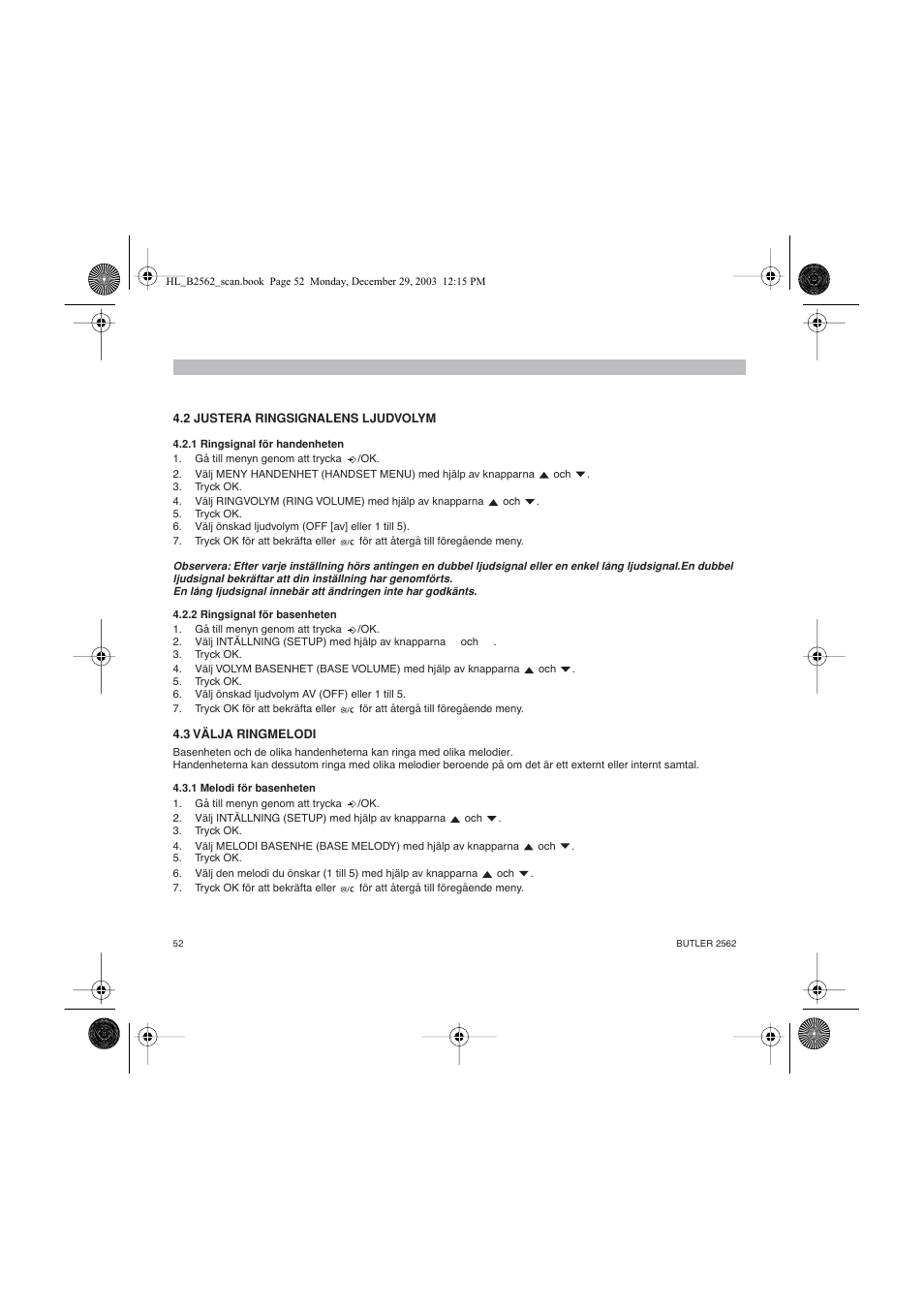 Topcom BUTLER 2562 User Manual | Page 52 / 144