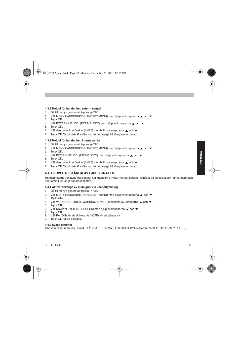 Topcom BUTLER 2562 User Manual | Page 53 / 144