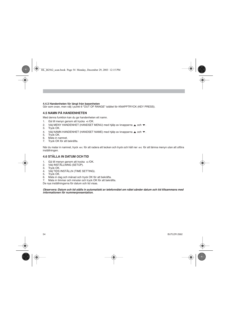 Topcom BUTLER 2562 User Manual | Page 54 / 144