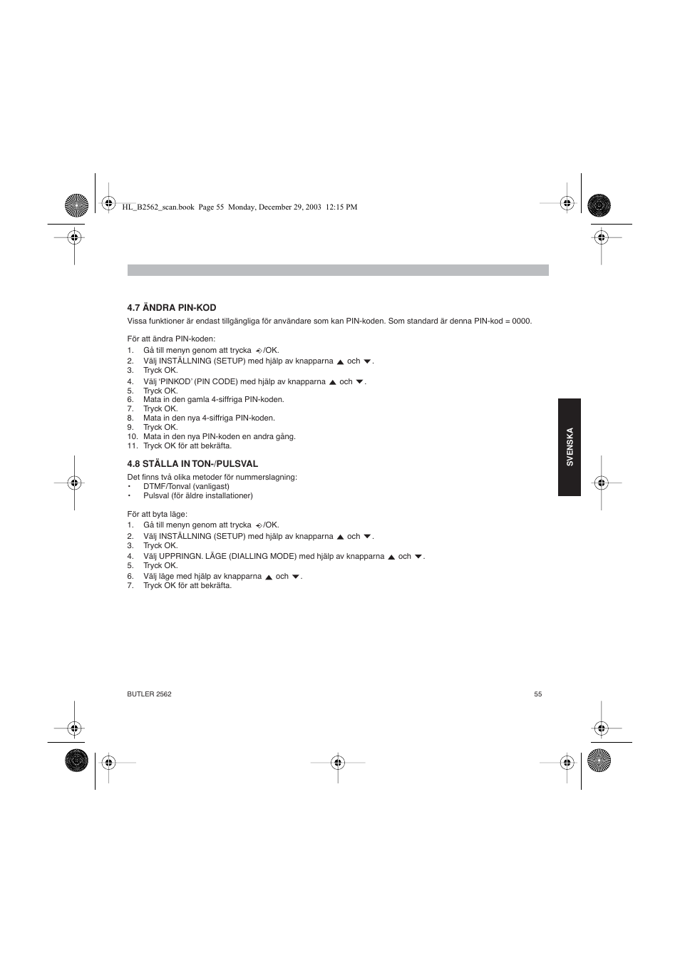 Topcom BUTLER 2562 User Manual | Page 55 / 144