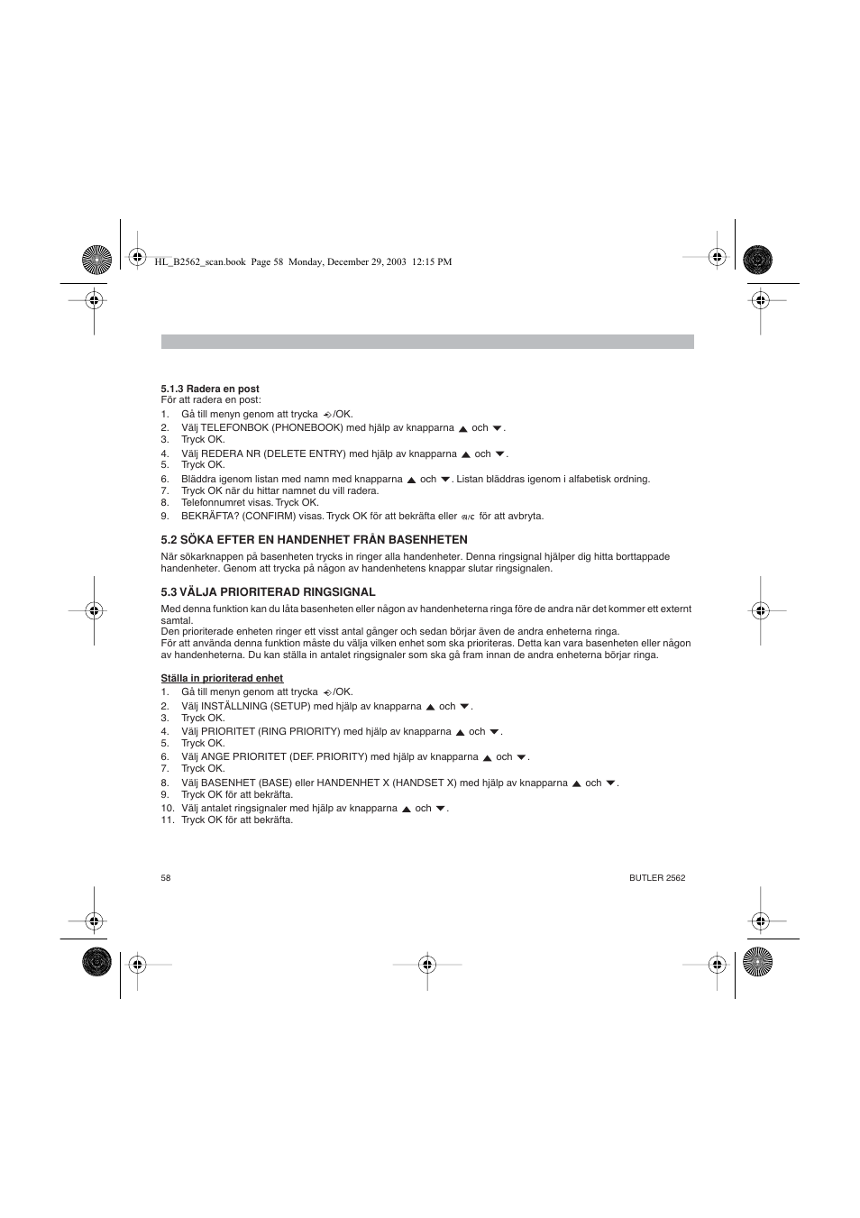 Topcom BUTLER 2562 User Manual | Page 58 / 144