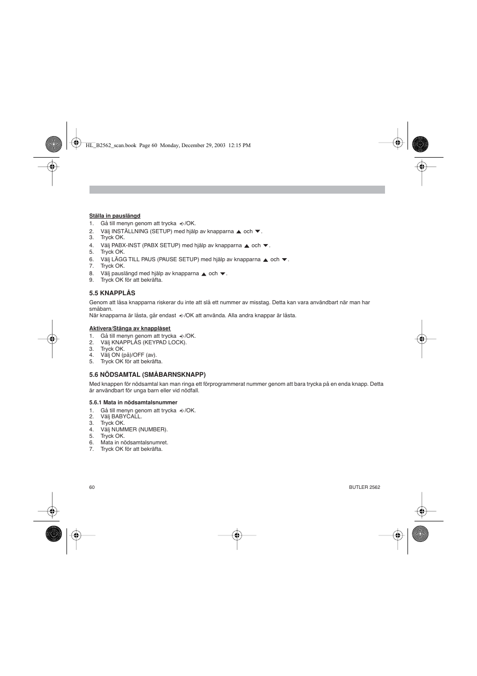 Topcom BUTLER 2562 User Manual | Page 60 / 144