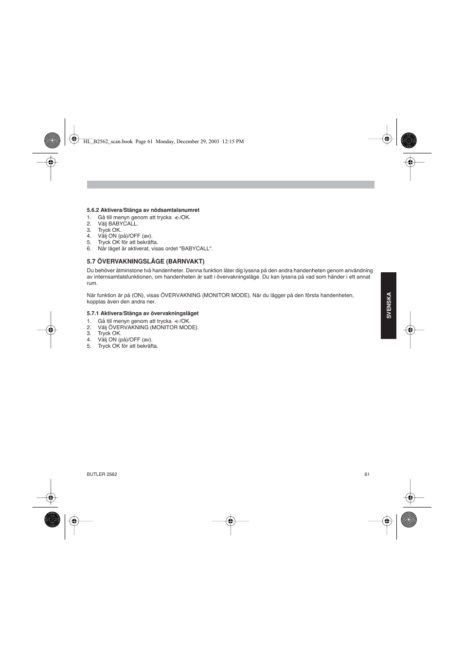 Topcom BUTLER 2562 User Manual | Page 61 / 144