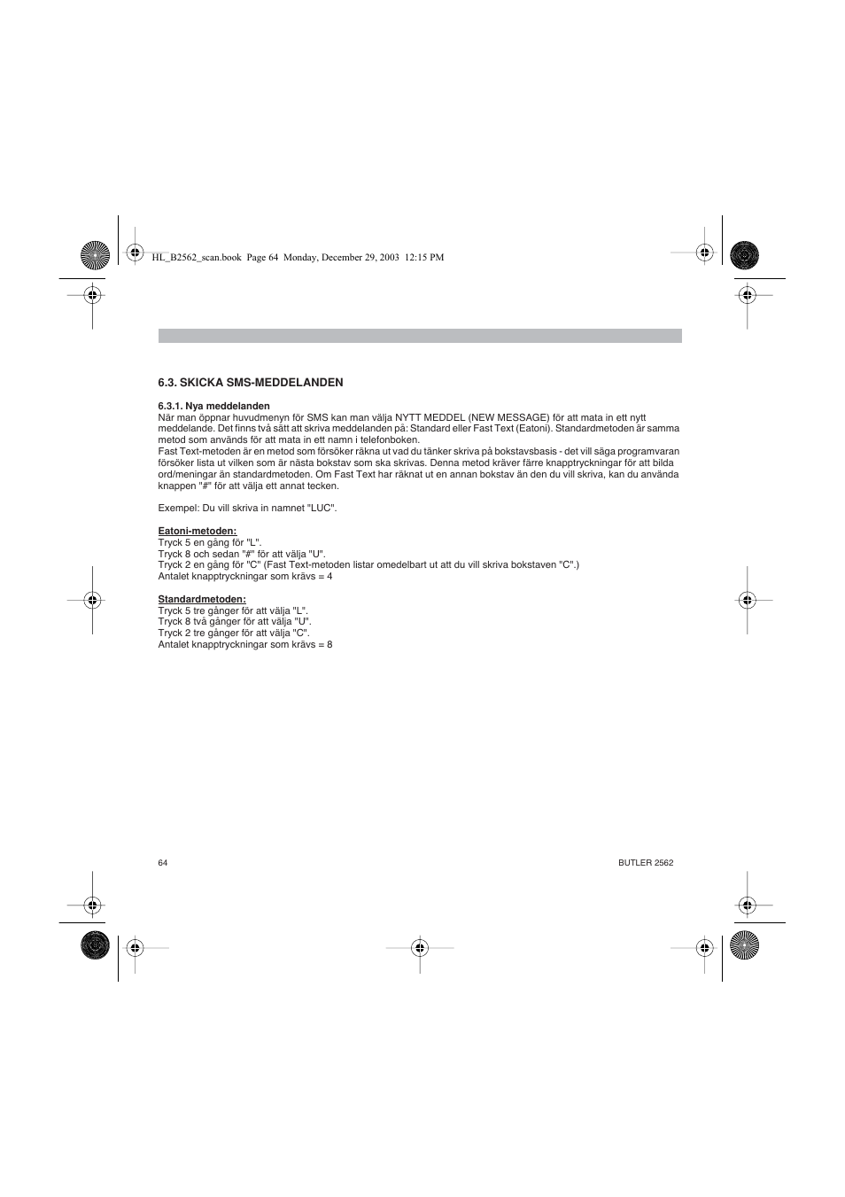 Topcom BUTLER 2562 User Manual | Page 64 / 144