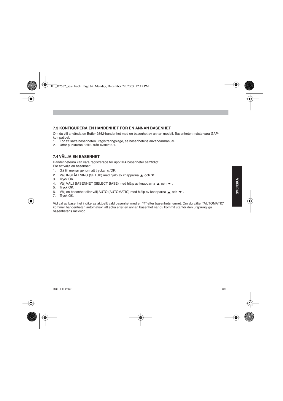 Topcom BUTLER 2562 User Manual | Page 69 / 144