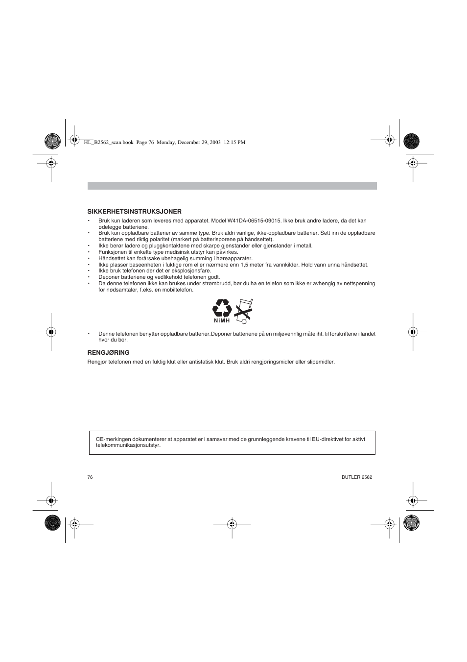 Topcom BUTLER 2562 User Manual | Page 76 / 144