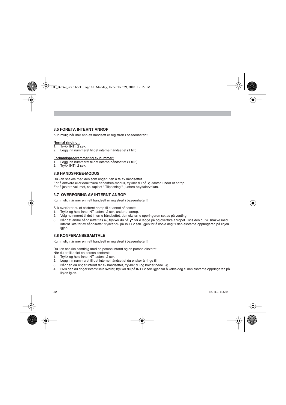 Topcom BUTLER 2562 User Manual | Page 82 / 144