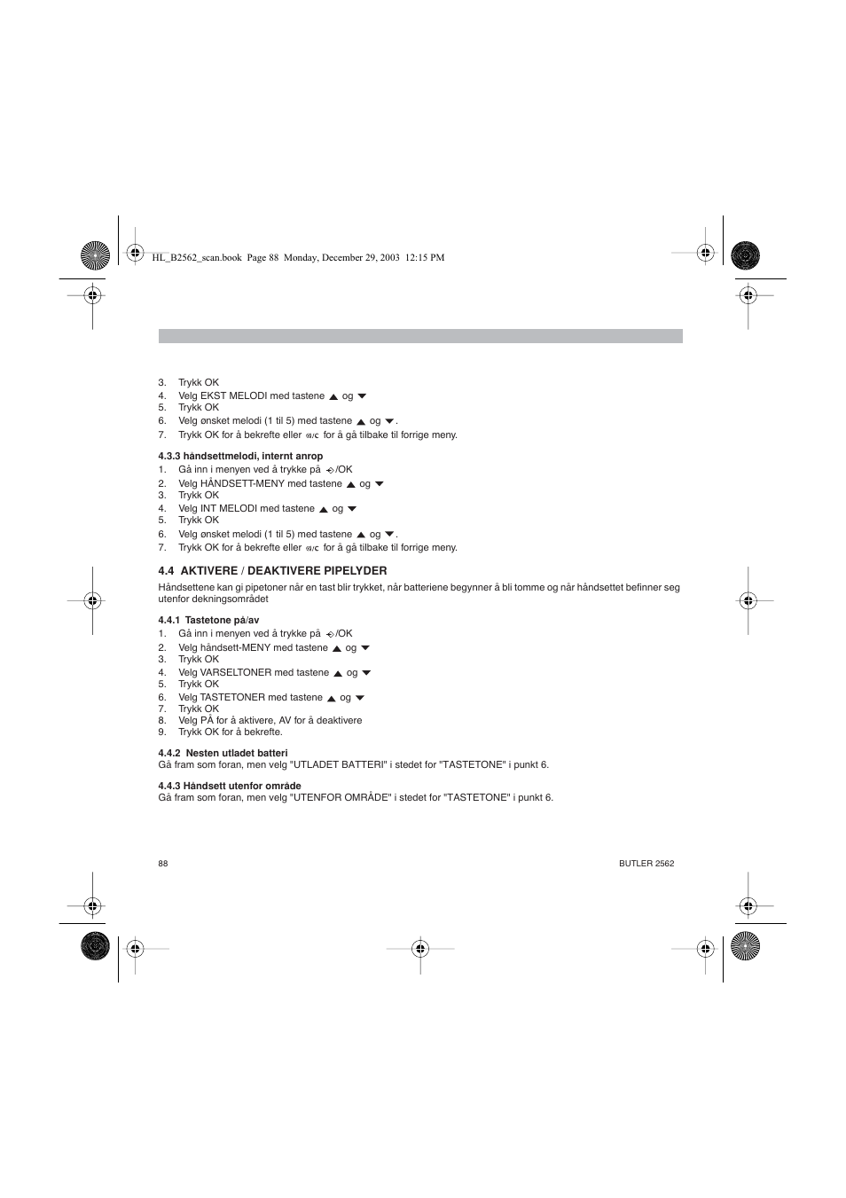 Topcom BUTLER 2562 User Manual | Page 88 / 144