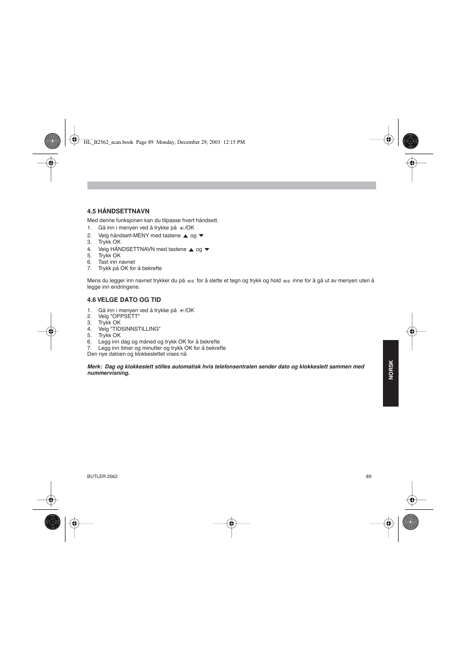 Topcom BUTLER 2562 User Manual | Page 89 / 144