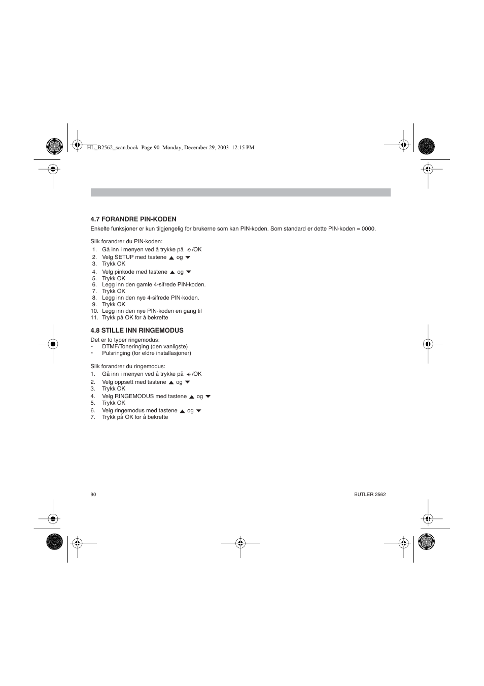 Topcom BUTLER 2562 User Manual | Page 90 / 144