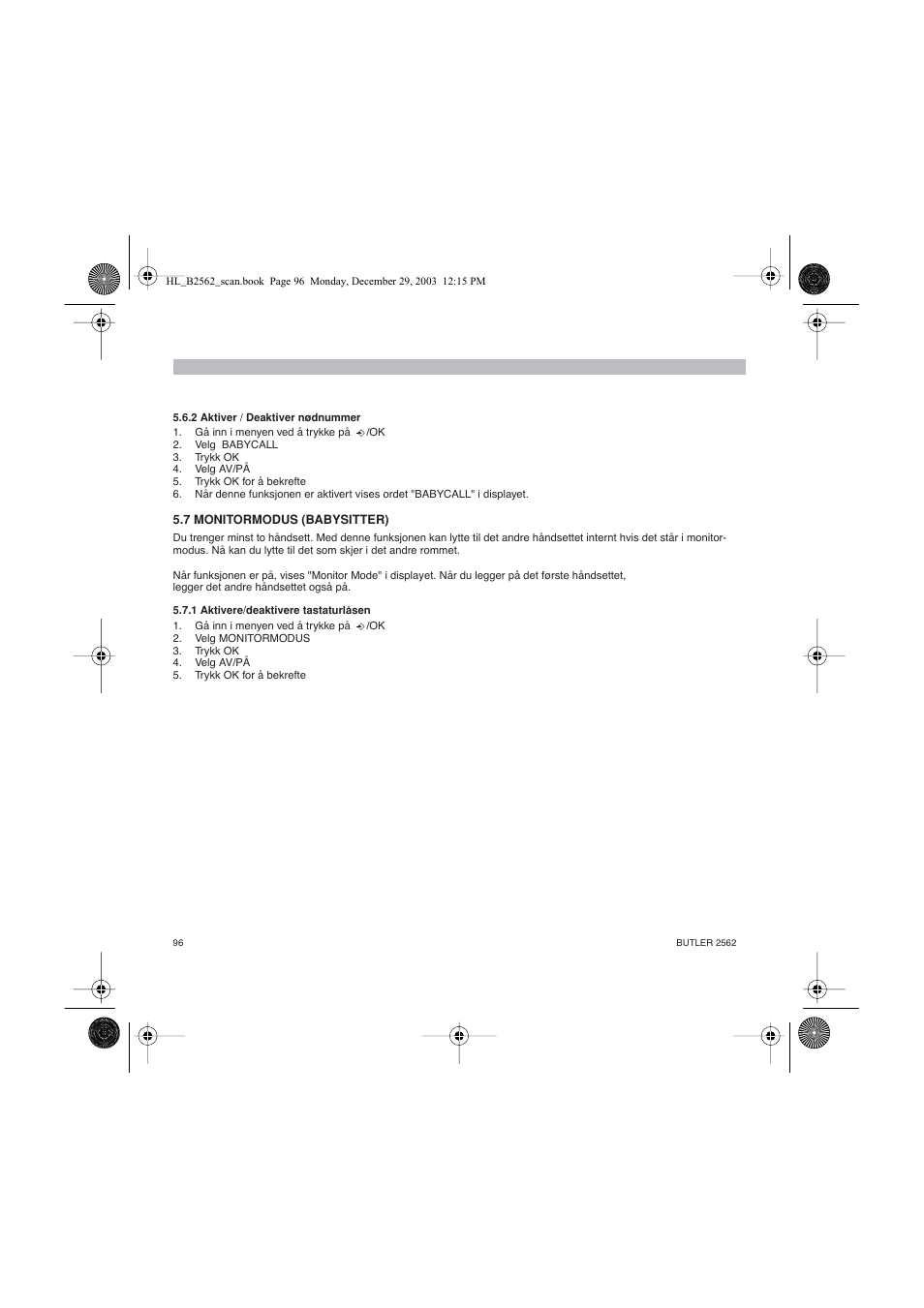 Topcom BUTLER 2562 User Manual | Page 96 / 144