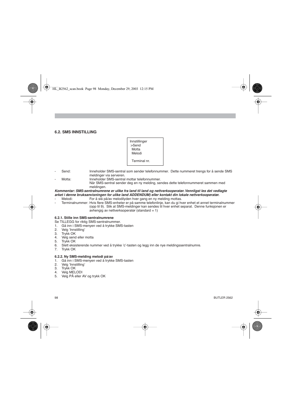 Topcom BUTLER 2562 User Manual | Page 98 / 144