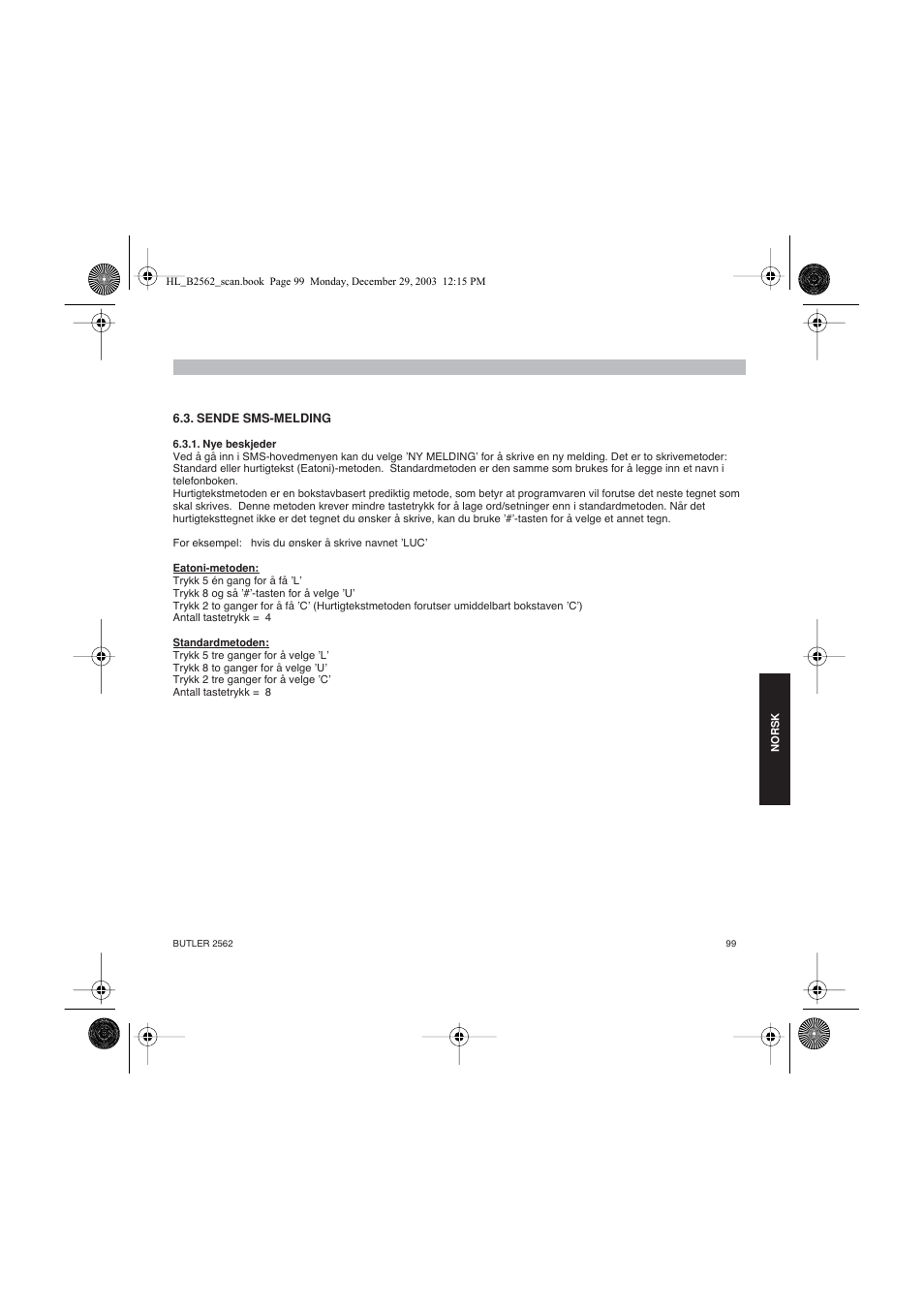 Topcom BUTLER 2562 User Manual | Page 99 / 144