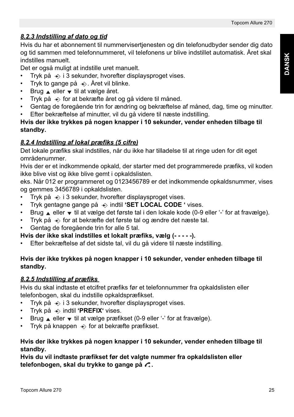 Topcom ALLURE 270 User Manual | Page 25 / 88