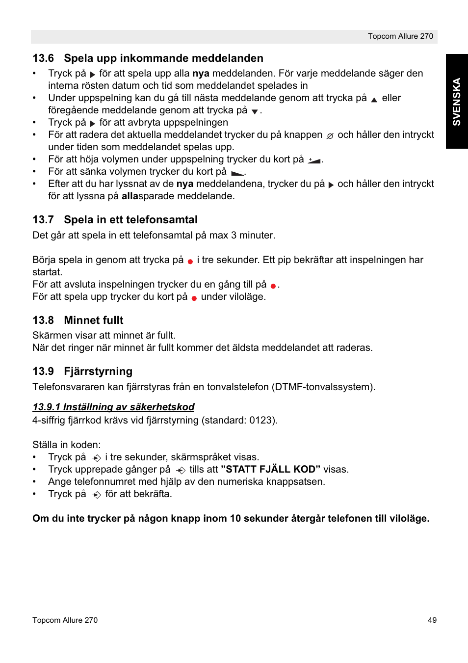 Topcom ALLURE 270 User Manual | Page 49 / 88