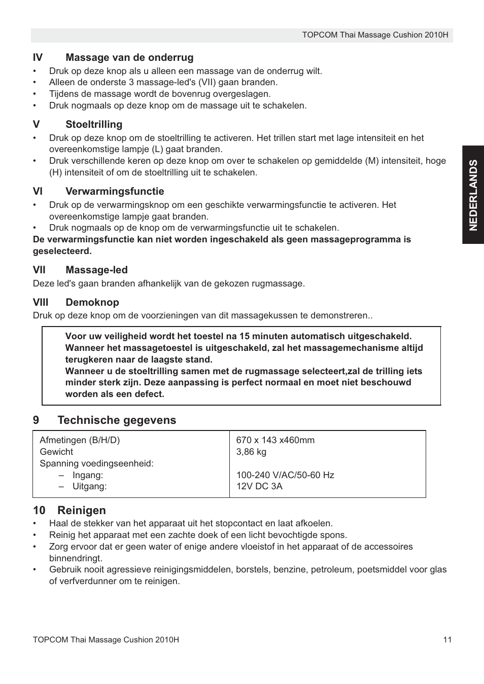 Topcom TMC-2010H User Manual | Page 11 / 72