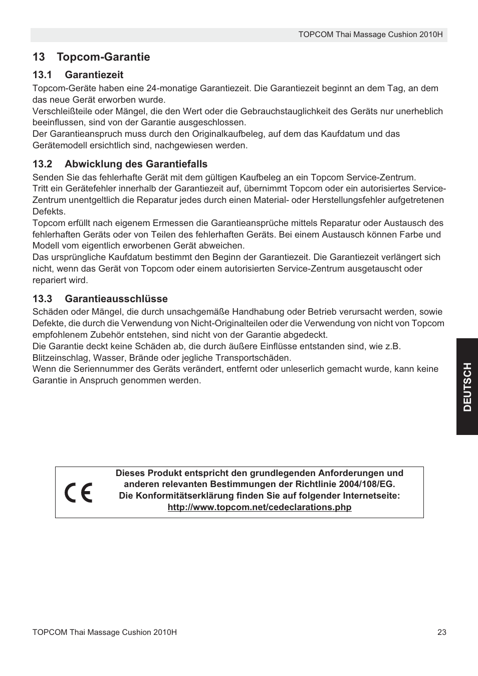 Topcom TMC-2010H User Manual | Page 23 / 72