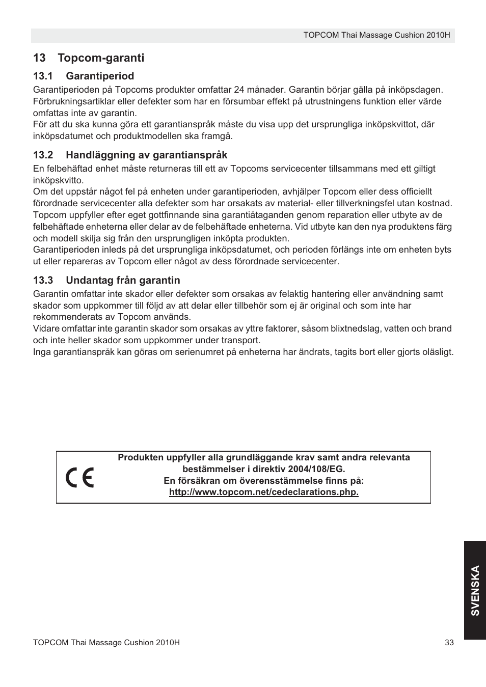 Topcom TMC-2010H User Manual | Page 33 / 72