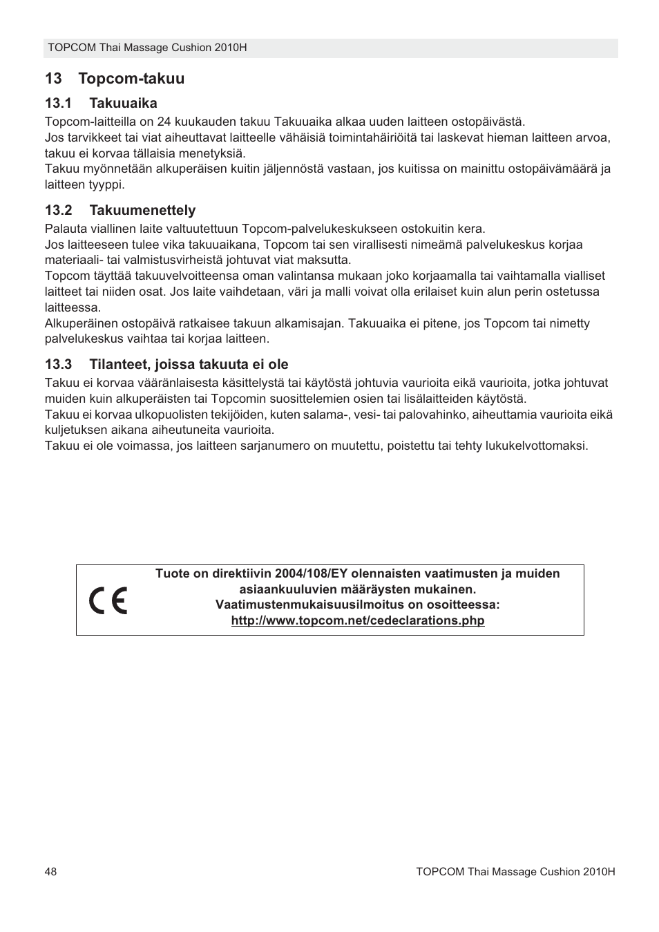 Topcom TMC-2010H User Manual | Page 48 / 72