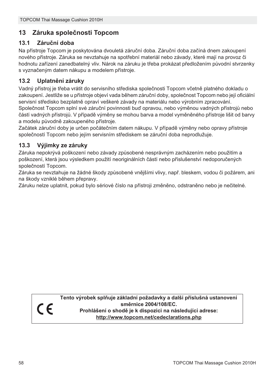 Topcom TMC-2010H User Manual | Page 58 / 72