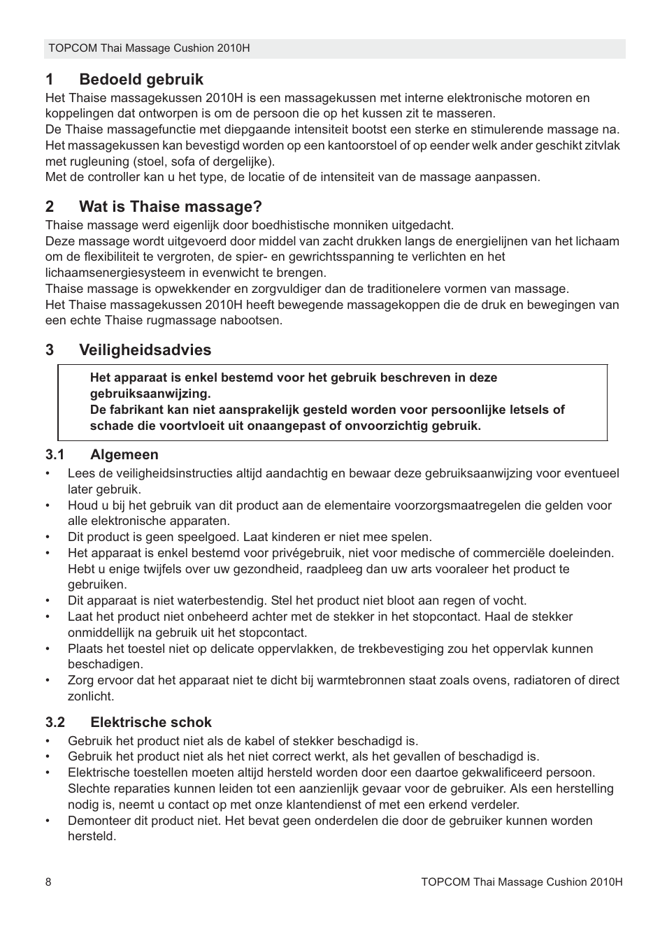 Topcom TMC-2010H User Manual | Page 8 / 72