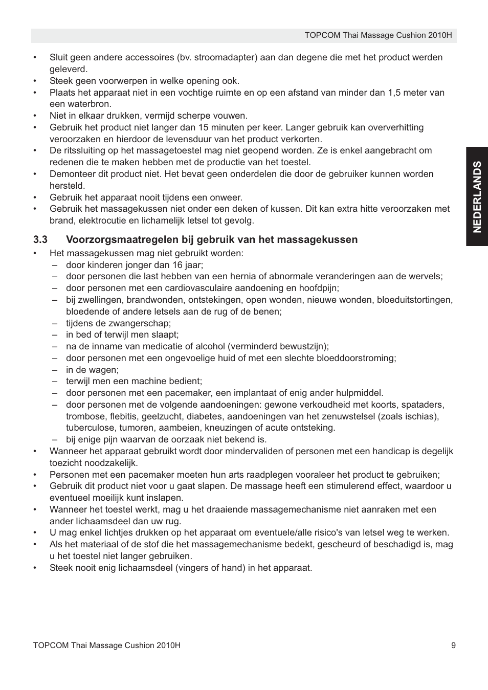 Topcom TMC-2010H User Manual | Page 9 / 72