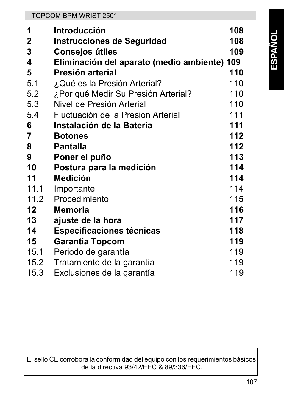 Topcom BPM WRIST 2501 User Manual | Page 107 / 120