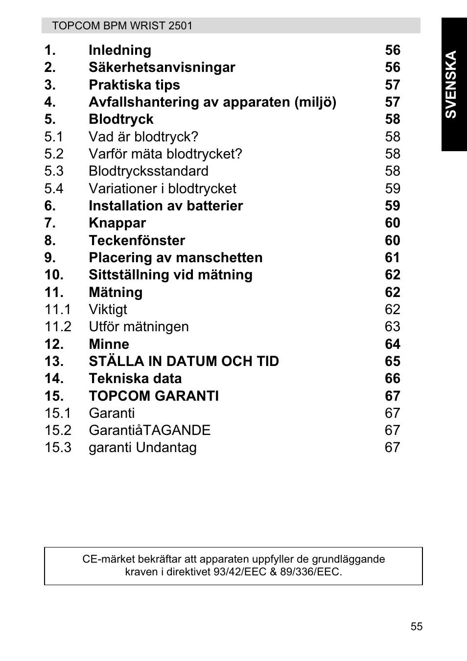 Topcom BPM WRIST 2501 User Manual | Page 55 / 120