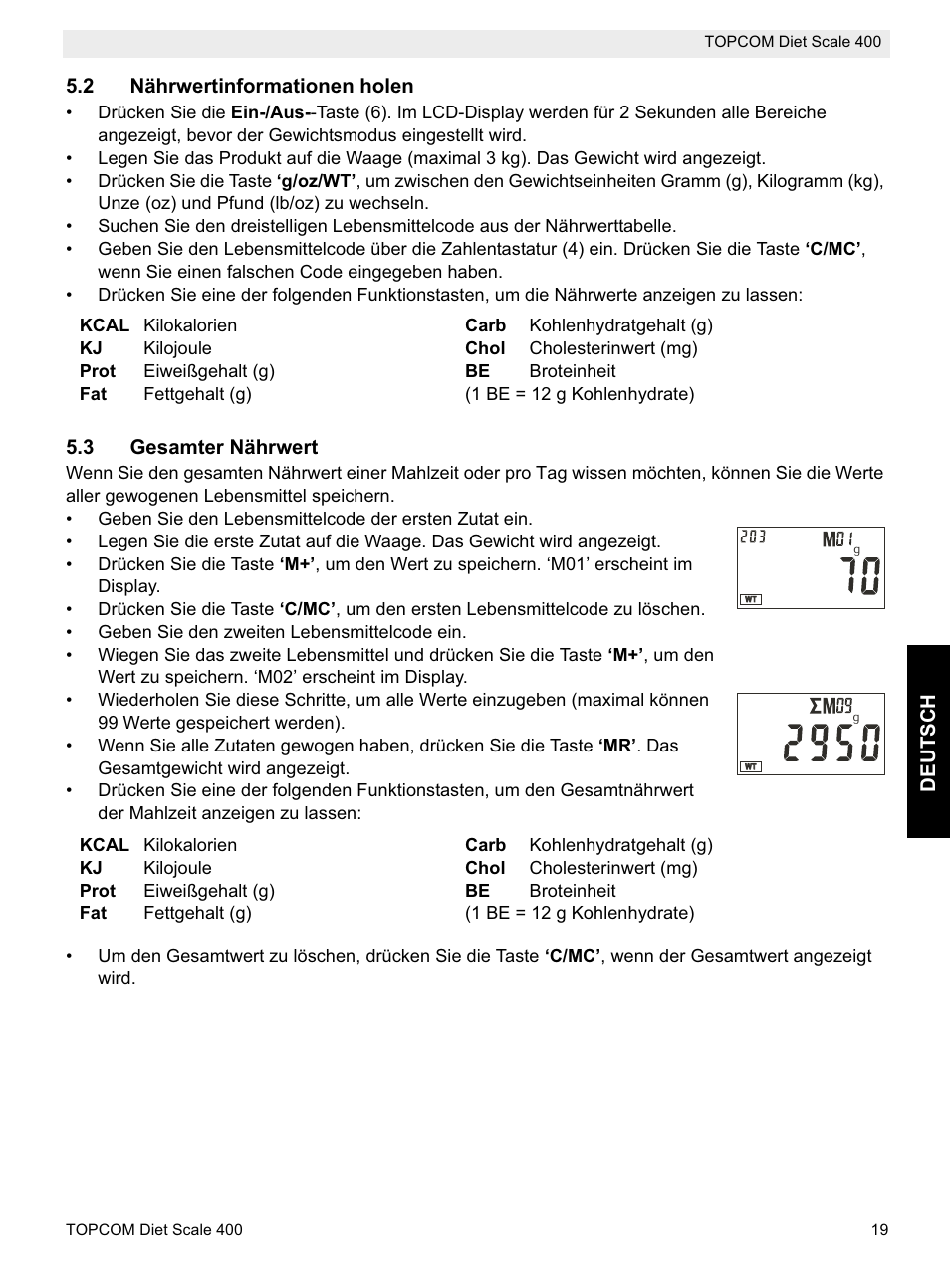 Topcom 400 User Manual | Page 19 / 88