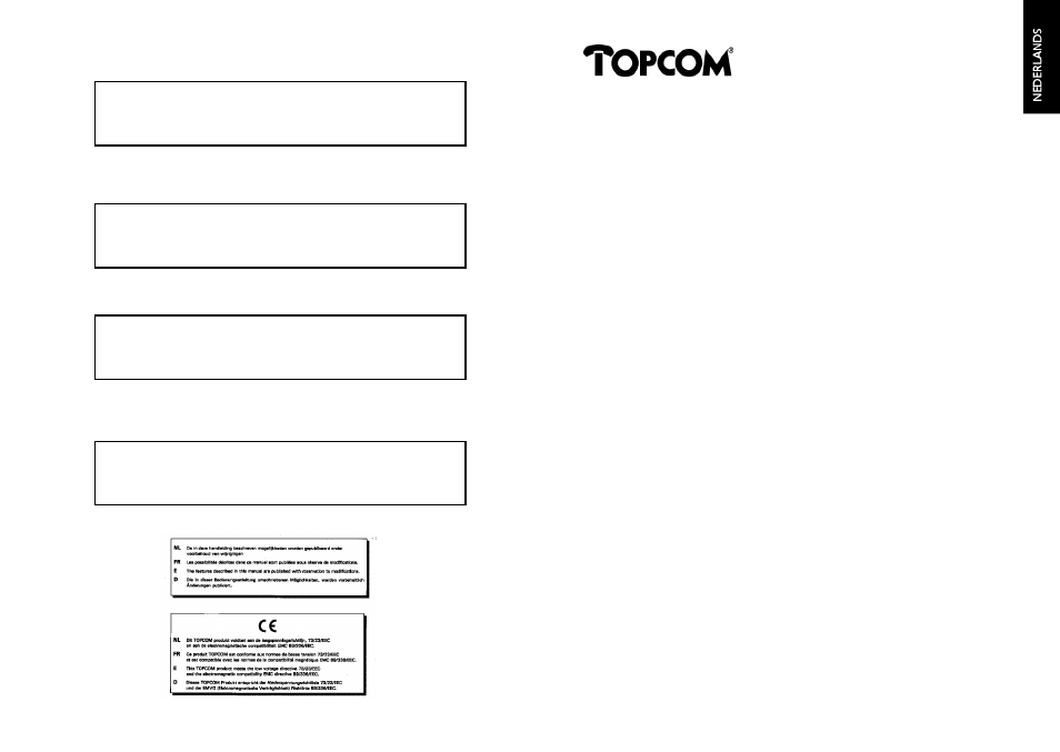 Inhoud | Topcom 131 User Manual | Page 2 / 33