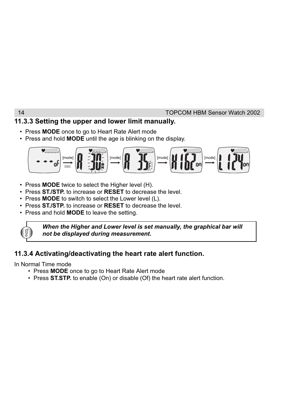 Topcom HBM Sensor Watch 2002 User Manual | Page 14 / 72